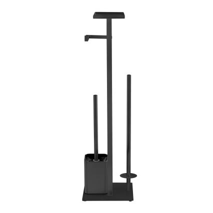 WENKO 71558800 - WC-set DEBAR 21x70,5 cm rostfritt stål/svart