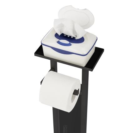 WENKO 71558800 - WC-set DEBAR 21x70,5 cm rostfritt stål/svart