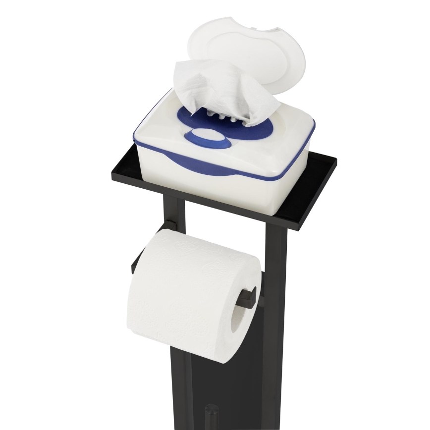 WENKO 71558800 - WC-set DEBAR 21x70,5 cm rostfritt stål/svart