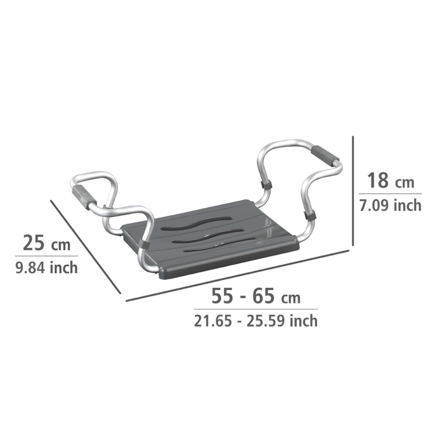 WENKO 73392500-Duschsits Säkerhet i badrummet 26x18 cm silver/antracit