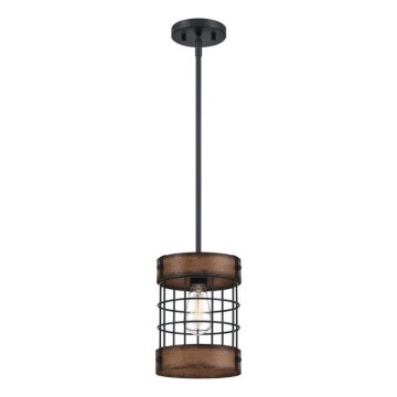 Westinghouse 61179 - Ljuskrona med textilsladd LANGSTON 1xE27/60W/230V barnwood