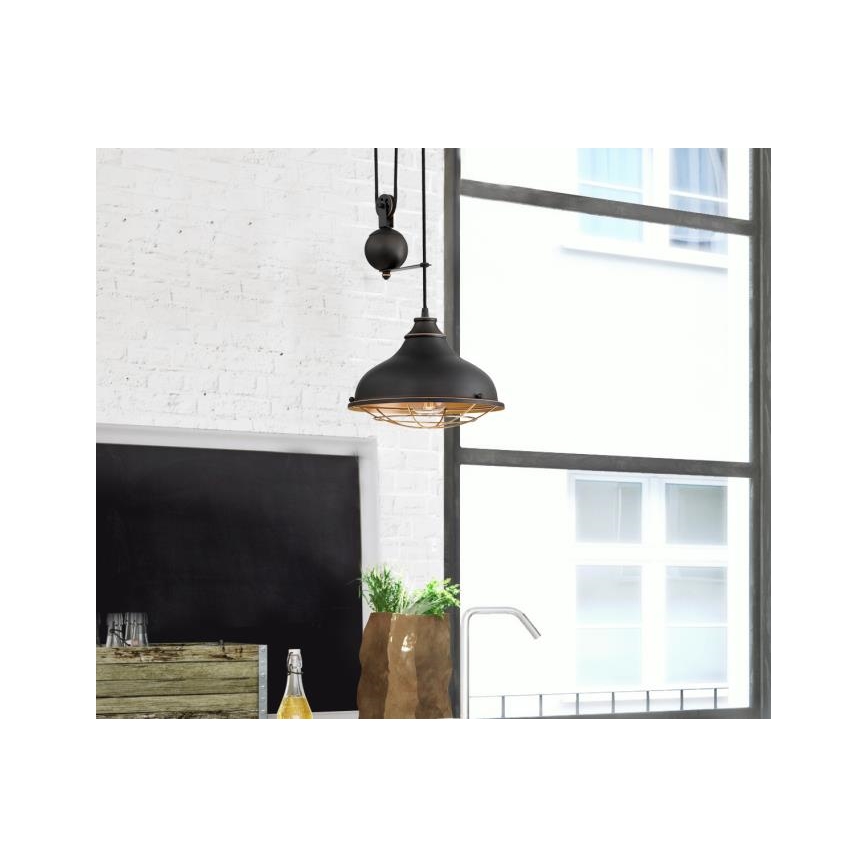Westinghouse 61249 - Ljuskrona med textilsladd CHAVES 1xE27/60W/230V