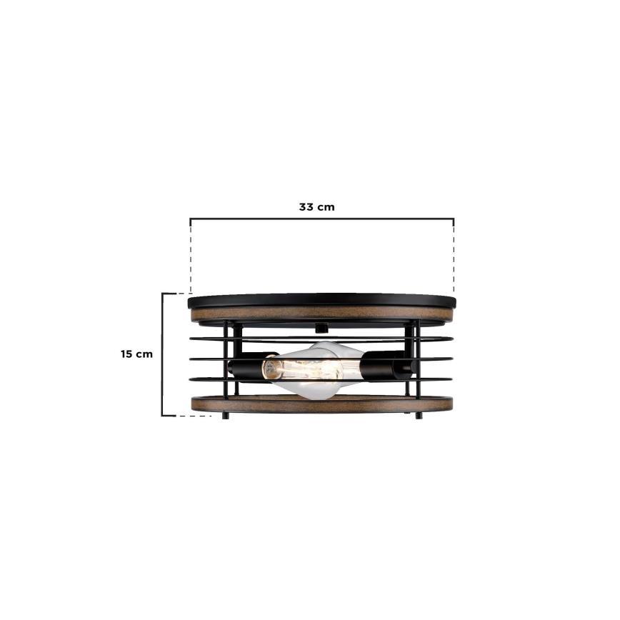 Westinghouse 61250 - Taklampa ACKTON 2xE27/60W/230V barnwood