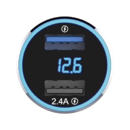 Winner Group - Billaddare med en display 2xUSB-A Power Delivery 30W svart