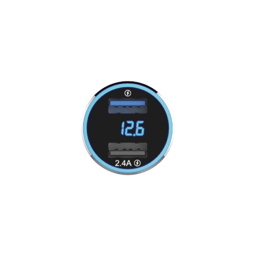 Winner Group - Billaddare med en display 2xUSB-A Power Delivery 30W svart