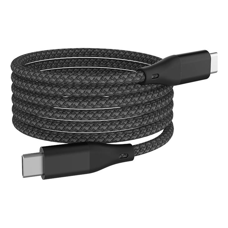 Winner Group - Magnetisk USB-kabel USB-C / USB-C 60W 1m svart