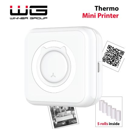 Winner Group - Mini termisk skrivare 800 mAh vit