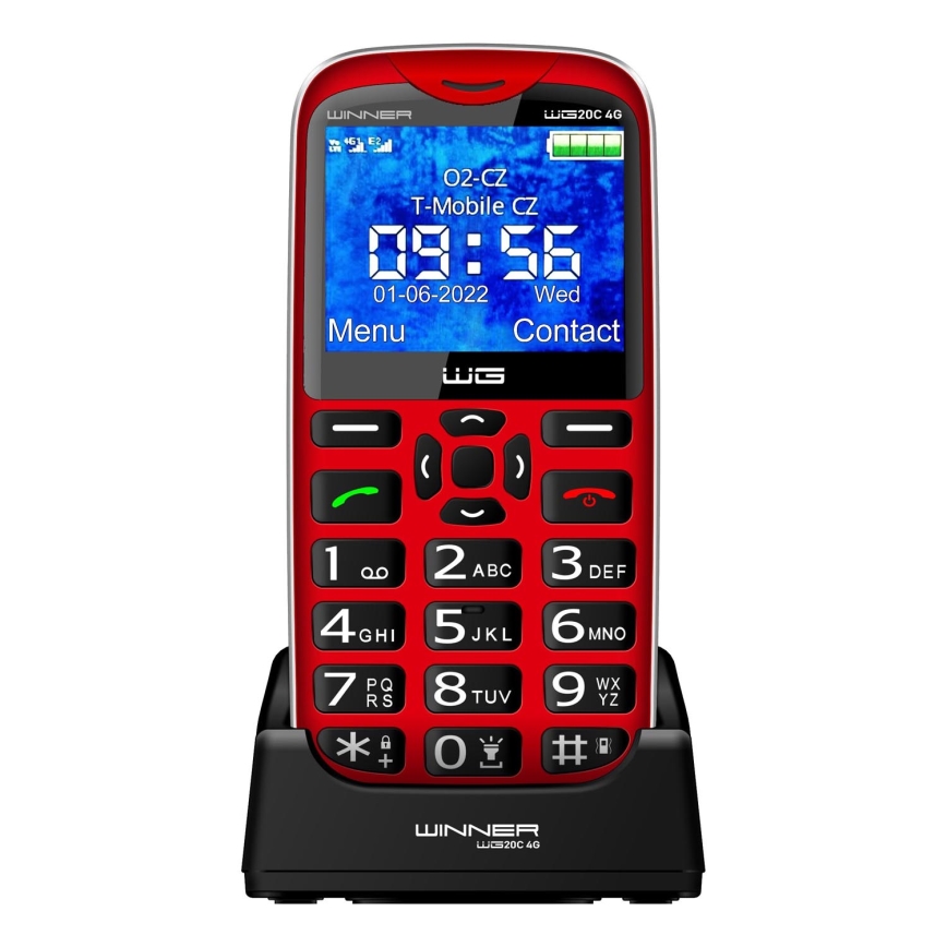 Winner Group - Mobiltelefon för äldre människor 1600 mAh röd