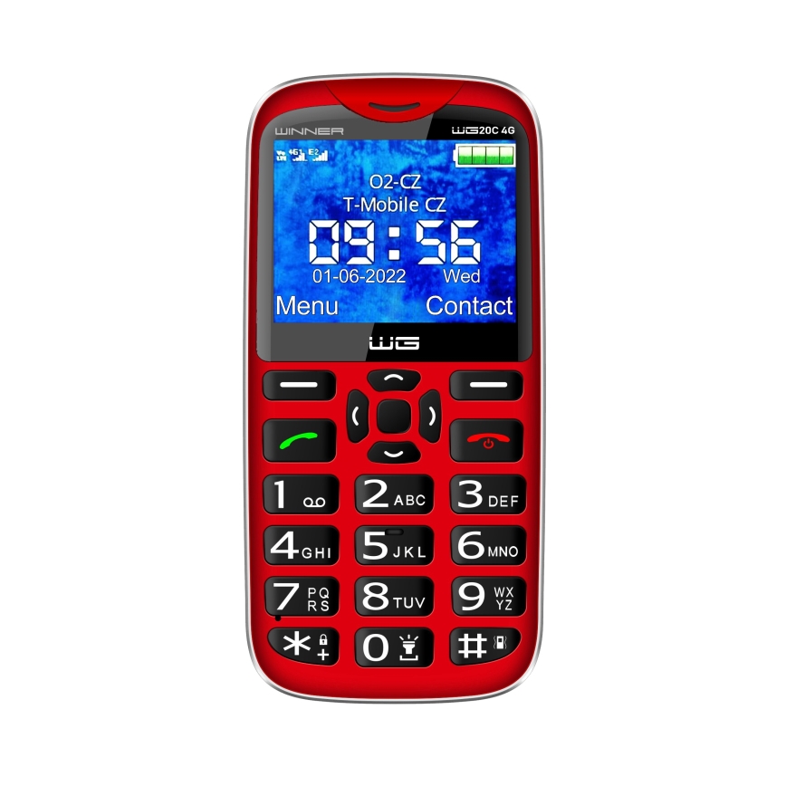 Winner Group - Mobiltelefon för äldre människor 1600 mAh röd