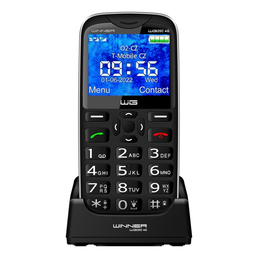 Winner Group - Mobiltelefon för äldre människor 1600 mAh svart