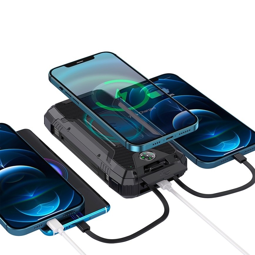 Winner Group - Power bank med trådlös laddning och solcellpanel 20000 mAh 20W PD