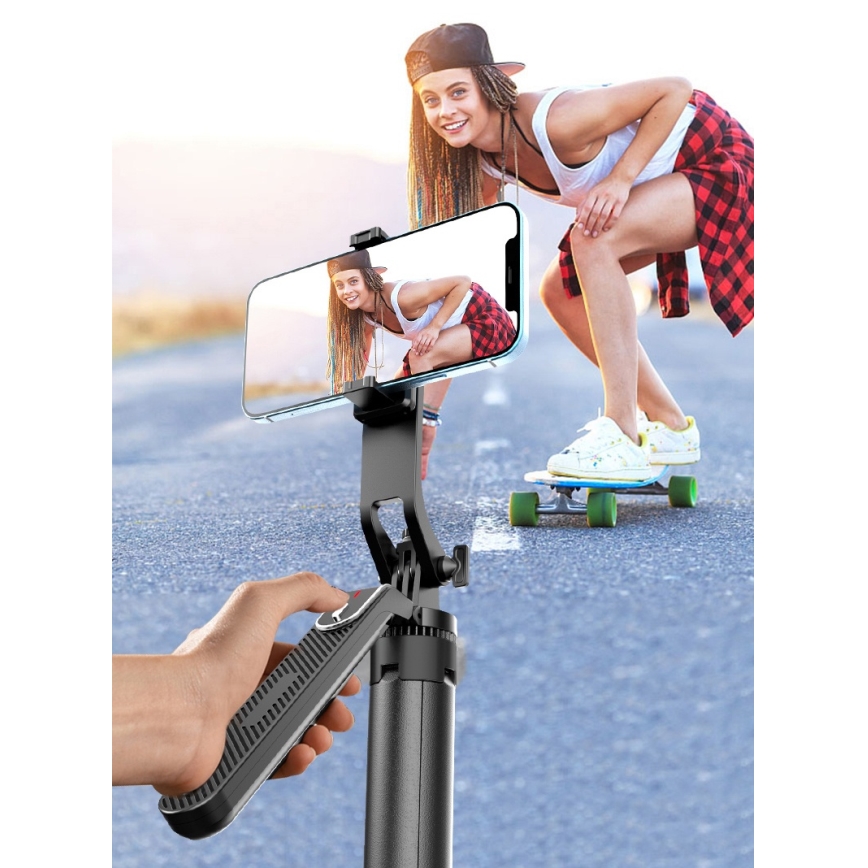 Winner Group - Selfie pinne 3i1 med stativ 55 mAh 180 cm svart