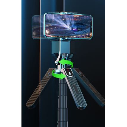 Winner Group - Selfie pinne 3i1 med stativ 55 mAh 180 cm svart