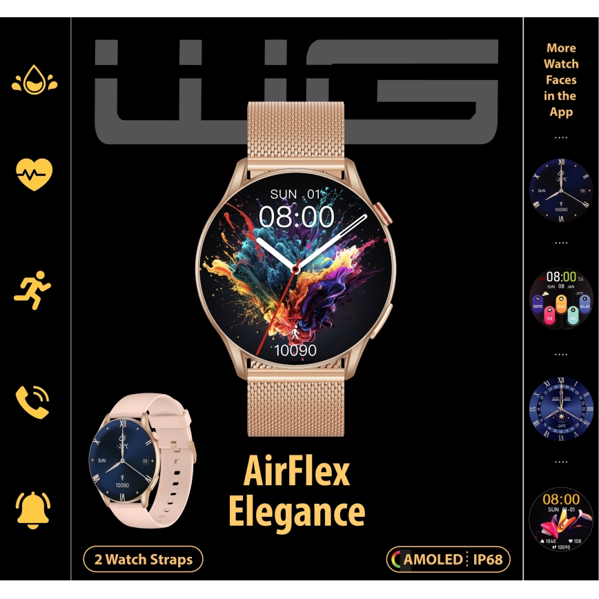 Winner Group - Smart klocka AirFlex 2 Elegance 280 mAh IP68 guld