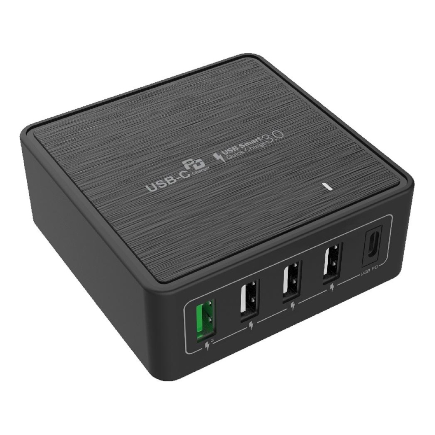 Winner Group - Snabbladdningsadapter 5xUSB-C Power Delivery 60W svart