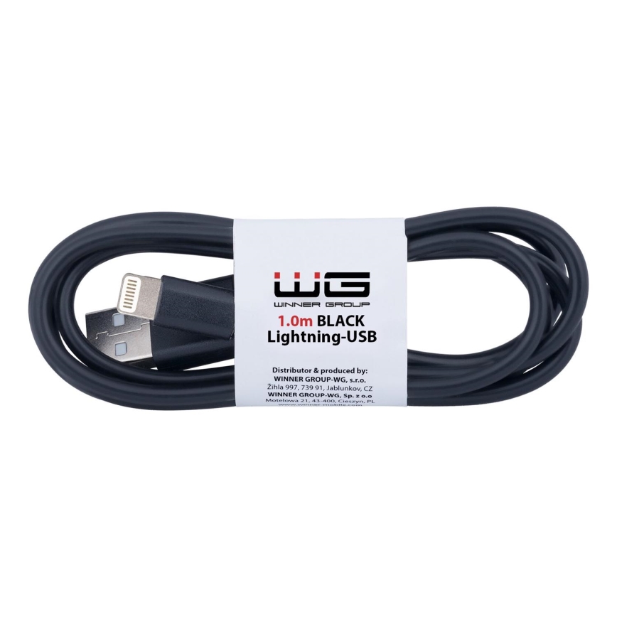 Winner Group - USB-kabel Lightning / USB-A 1m svart