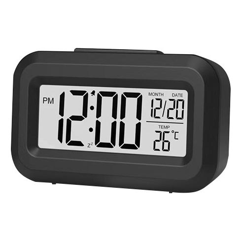 Winner Group - Väckarklocka med LCD display och termometer 2xAAA svart