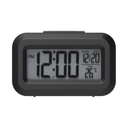 Winner Group - Väckarklocka med LCD display och termometer 2xAAA svart