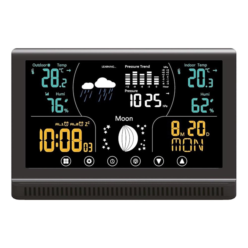 Winner Group - Väderstation med LCD färgdisplay och väckarklocka 5xAAA