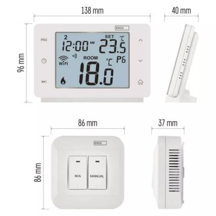 Wireless digital termostat GoSmart 230V/16A Wi-FI Tuya