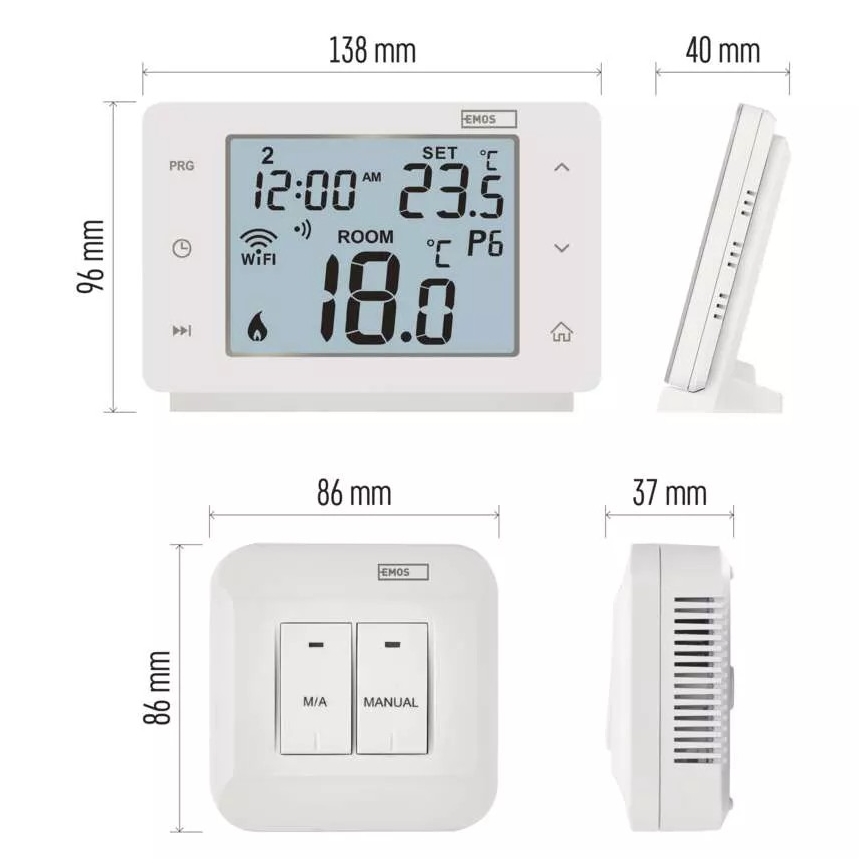 Wireless digital termostat GoSmart 230V/16A Wi-FI Tuya