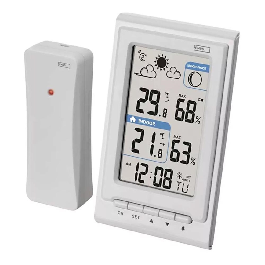 Wireless weather station with an alarm clock 2xAAA vit