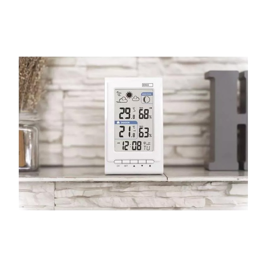 Wireless weather station with an alarm clock 2xAAA vit