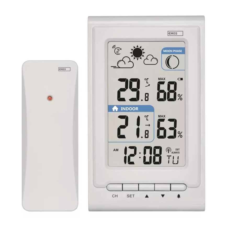 Wireless weather station with an alarm clock 2xAAA vit
