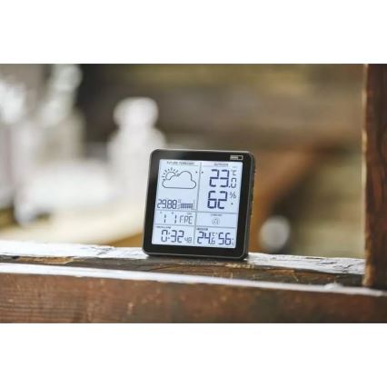 Wireless weather station with an alarm clock 3xAA svart