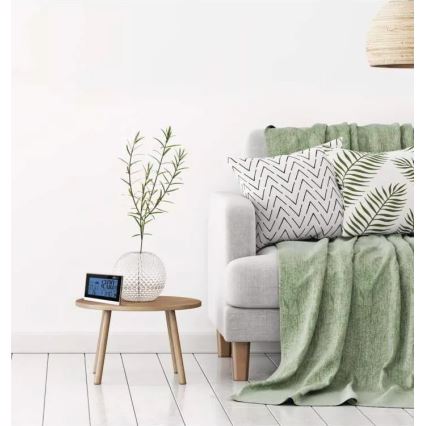 Wireless weather station with an alarm clock 3xAAA svart