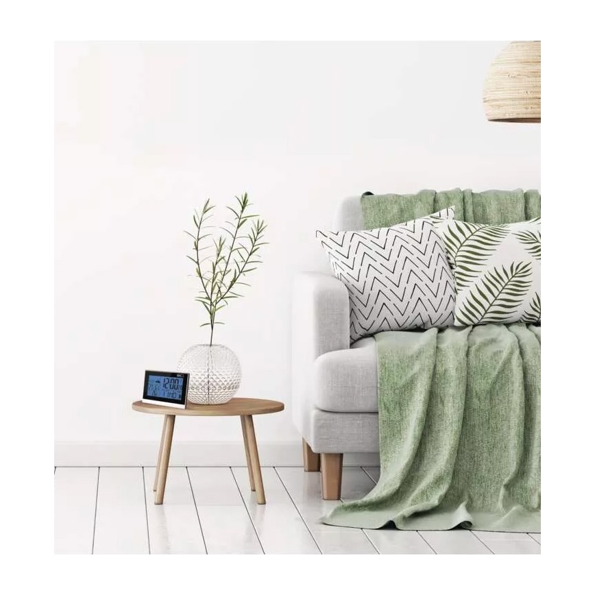 Wireless weather station with an alarm clock 3xAAA svart