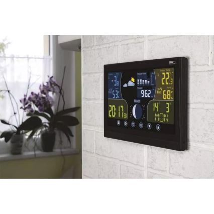 Wireless weather station with an alarm clock 3xAAA svart