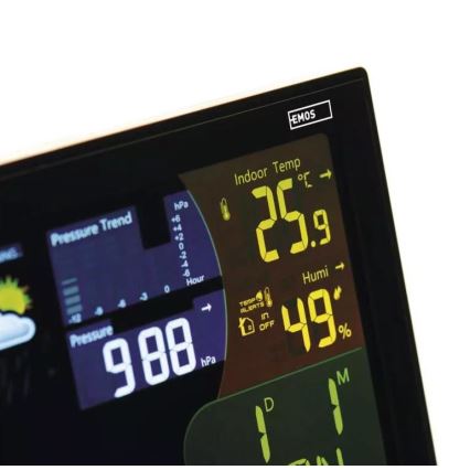 Wireless weather station with an alarm clock 3xAAA svart