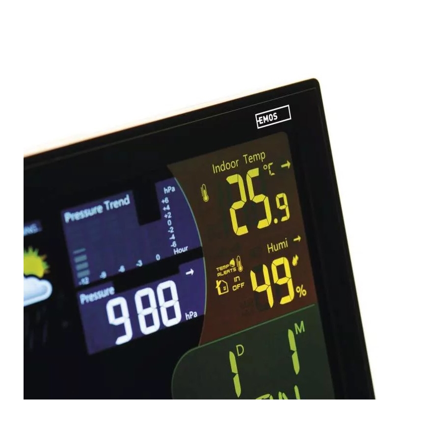 Wireless weather station with an alarm clock 3xAAA svart