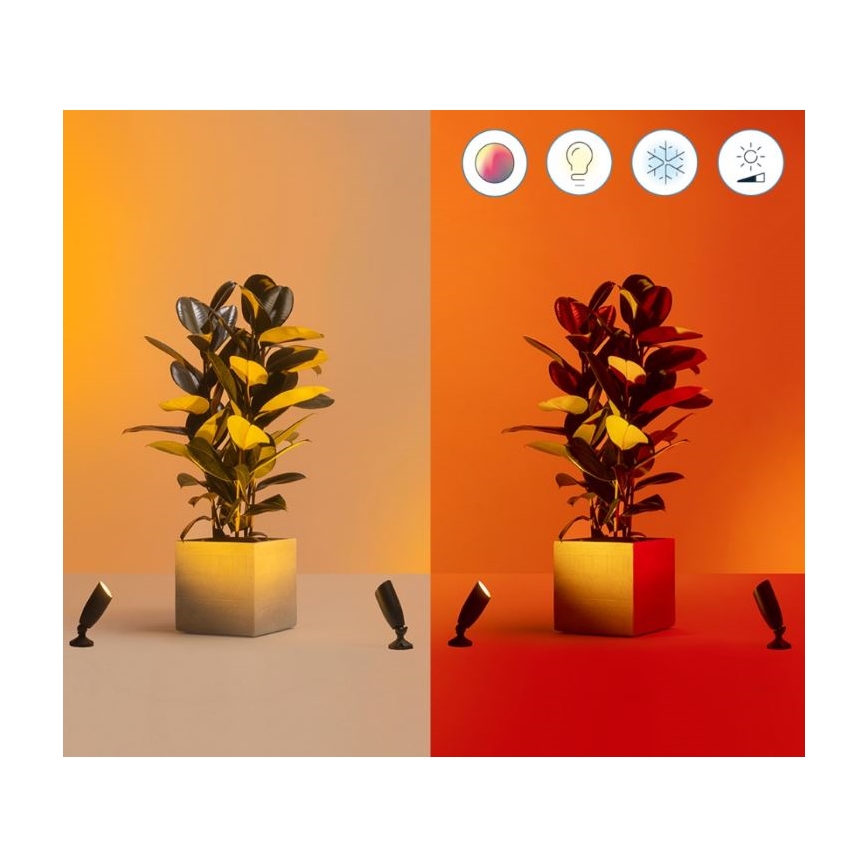 WiZ - SET 2x LED RGBW Dimbart utomhusspotlight SPOT LED/10W/230V 2700-5000K IP65 Wi-Fi