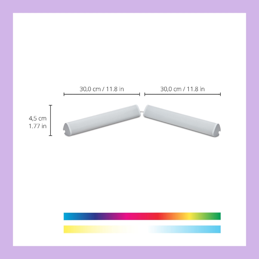 WiZ - KIT 2x LED RGBW Ljusreglerad lampa BAR LED/5,5W/230V 2200-6500K Wi-Fi