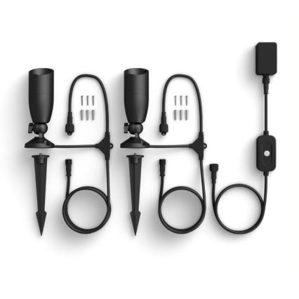 WiZ -KIT 2x LED RGBW Ljusreglerad utomhusbelysning SPOT LED/10W/230V 2700-5000K IP65 Wi-Fi