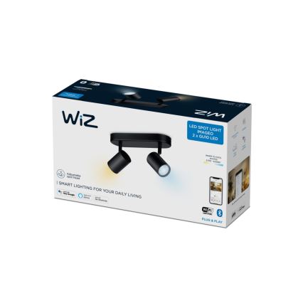 WiZ - LED Dimbar spotlight IMAGEO 2xGU10/4,9W/230V 2700-6500K Wi-Fi CRI 90 svart