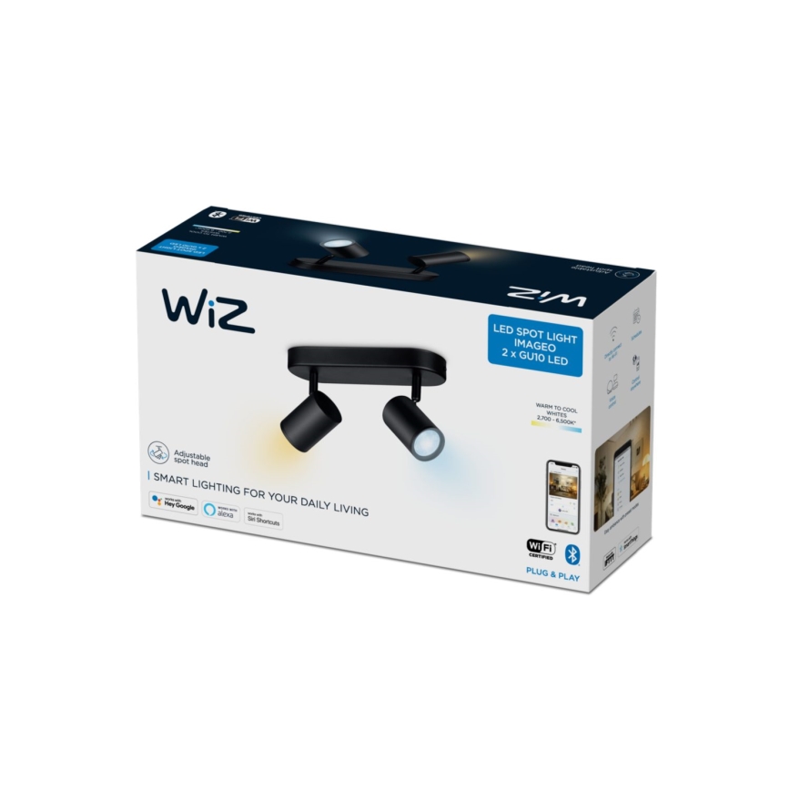 WiZ - LED Dimbar spotlight IMAGEO 2xGU10/4,9W/230V 2700-6500K Wi-Fi CRI 90 svart