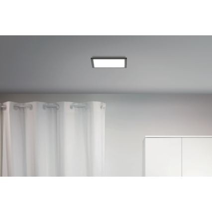 WiZ - LED Dimbar taklampa SUPERSLIM LED/12W/230V svart Wi-Fi