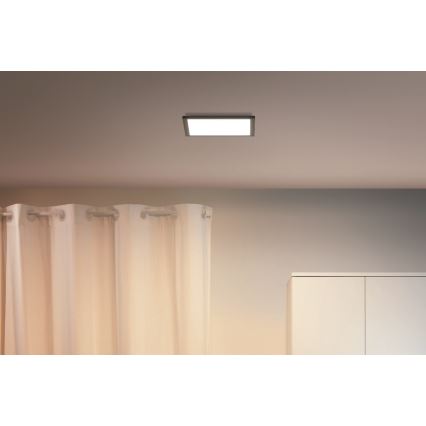 WiZ - LED Dimbar taklampa SUPERSLIM LED/12W/230V svart Wi-Fi