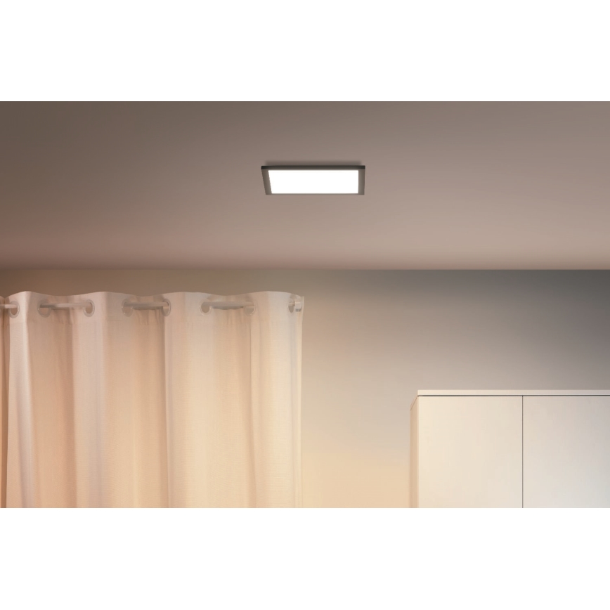 WiZ - LED Dimbar taklampa SUPERSLIM LED/12W/230V svart Wi-Fi