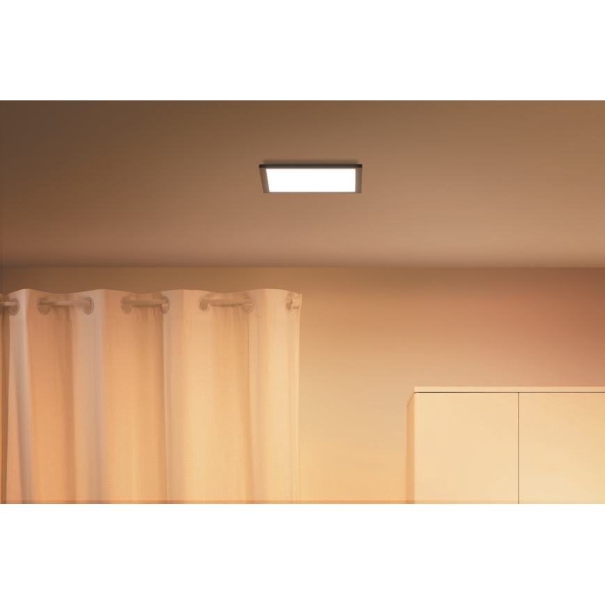 WiZ - LED Dimbar taklampa SUPERSLIM LED/12W/230V svart Wi-Fi