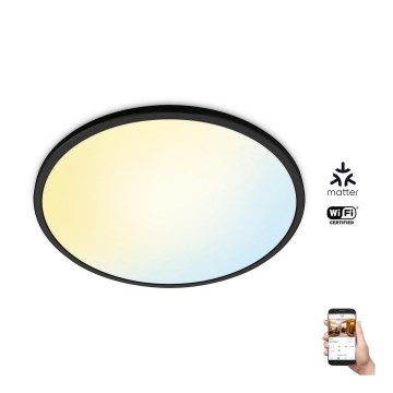 WiZ - LED Dimbar taklampa SUPERSLIM LED/22W/230V svart Wi-Fi