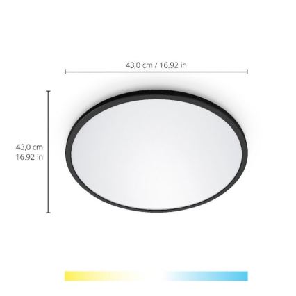 WiZ - LED Dimbar taklampa SUPERSLIM LED/22W/230V svart Wi-Fi