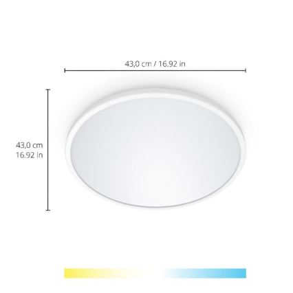 WiZ - LED Dimbar taklampa SUPERSLIM LED/22W/230V 2700-6500K Wi-Fi vit