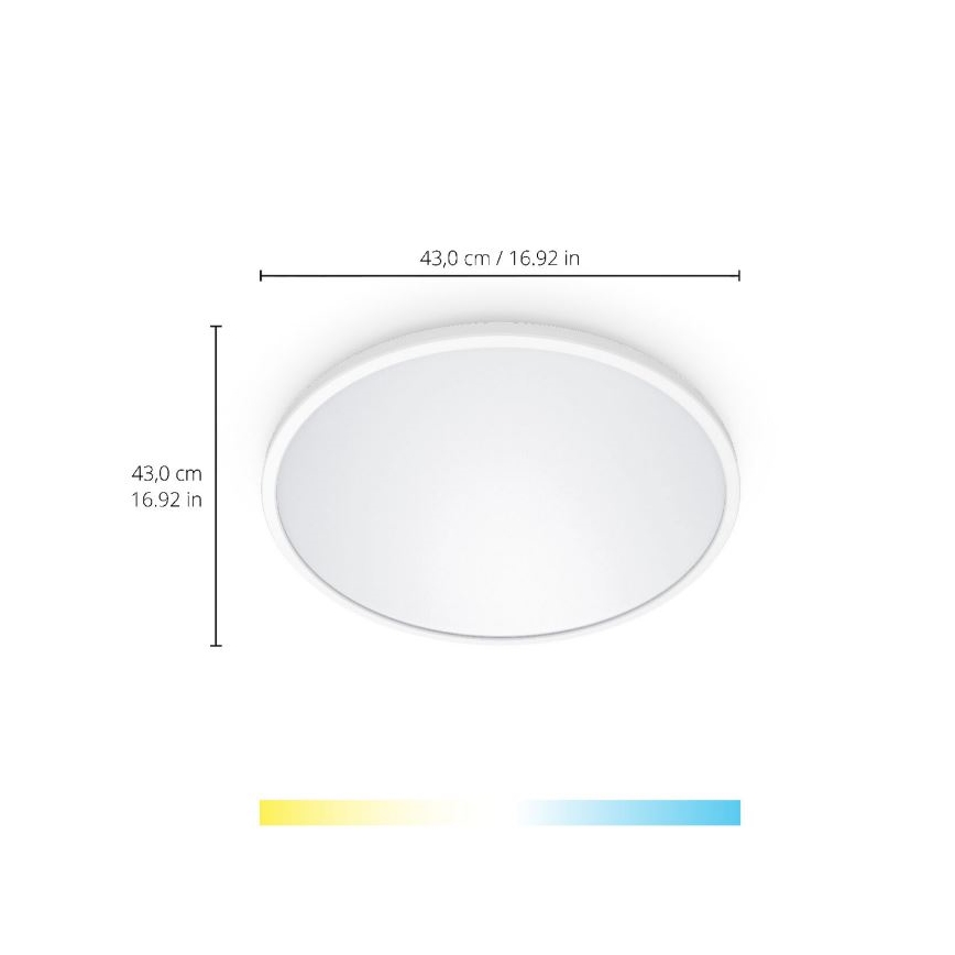 WiZ - LED Dimbar taklampa SUPERSLIM LED/22W/230V 2700-6500K Wi-Fi vit