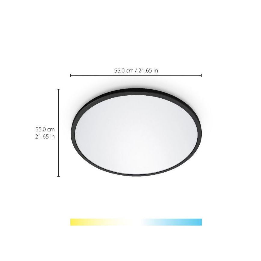 WiZ - LED Dimbar taklampa SUPERSLIM LED/32W/230V 2700-6500K Wi-Fi svart