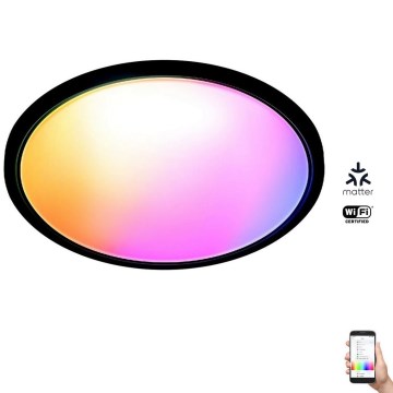 WiZ - LED RGB dimbar taklampa SUPERSLIM LED/22W/230V 2700-6500K Wi-Fi svart