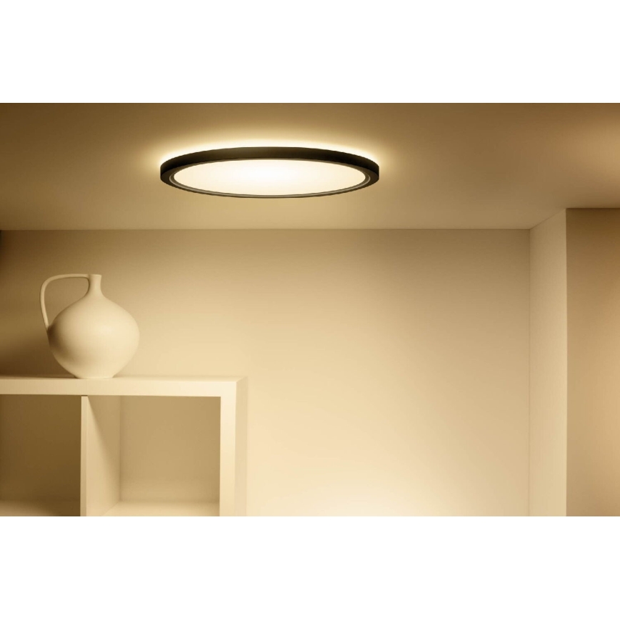 WiZ - LED RGB dimbar taklampa SUPERSLIM LED/22W/230V 2700-6500K Wi-Fi svart